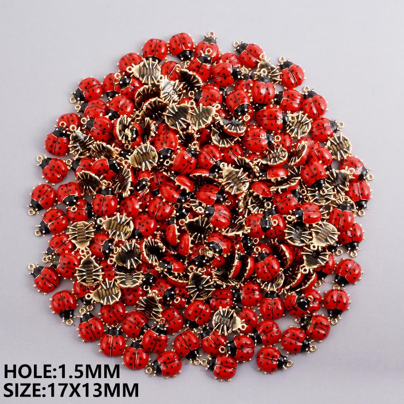 5pcs Enamel Charm Ladybug Bee Croissant Ice Cream Charms For Jewelry Making Supplies Food/Animal Pendant 3D Banana DIY Materials
