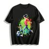 Aquarell Eltern-Kind Fußballzeit Lässiges bedrucktes Oberteil Reines Baumwoll-T-Shirt