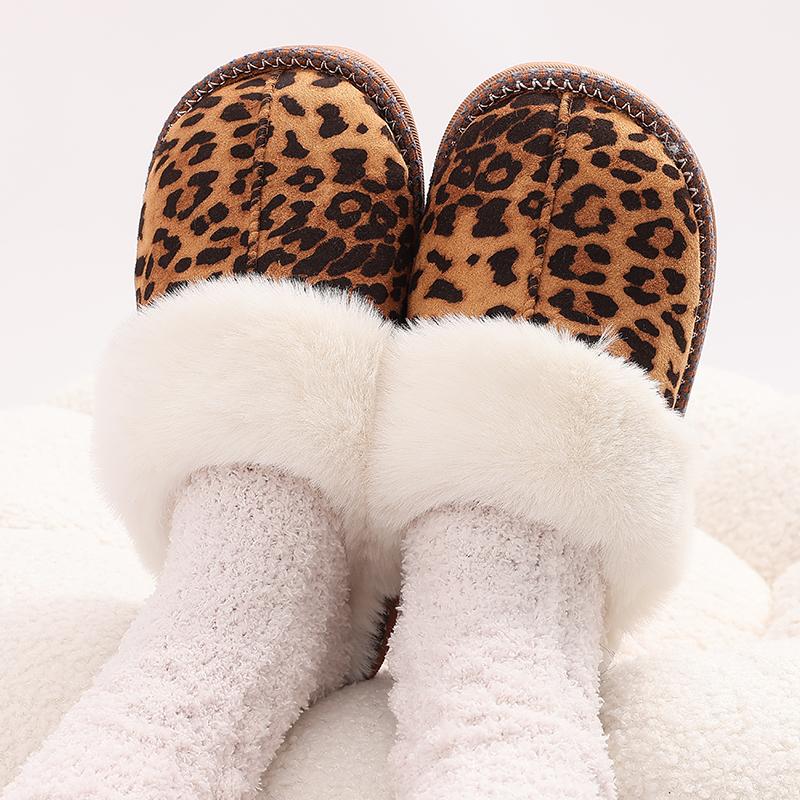 Fashion Kidmi Fashion Fuzzy Cotton Slippers For Women Indoor Non-slip Faux Fur Collar Fluffy Slides Winter Soft Cozy Plush House Shoes
