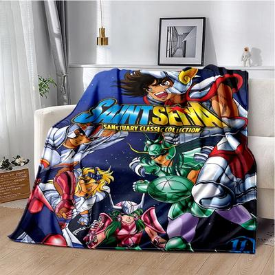 3D-Retro-Saint-Seiya-Anime-Cartoon-Decke, weiche Überwurfdecke für Zuhause, Schlafzimmer, Bett, Sofa, Picknick, Reisen, Büro, Decke für Kinder