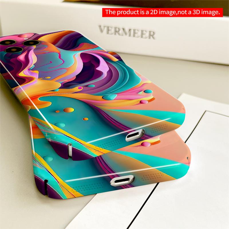 2DFlat Vibrant Fluid Abstract Art Phone Case All inclusive film hard iPhone case, compatible with iPhone 18 Pro Max 17 16 15 14 13 12 11