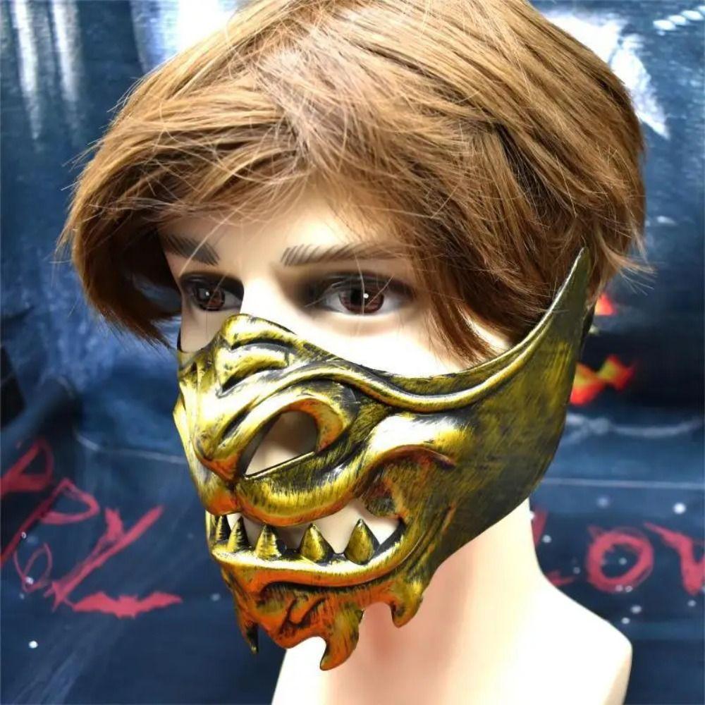Gruselige Samurai Cosplay Maske Verkleidung Japanische Maske Spielzeug Cosplay Rote Prajna Maske Halloween