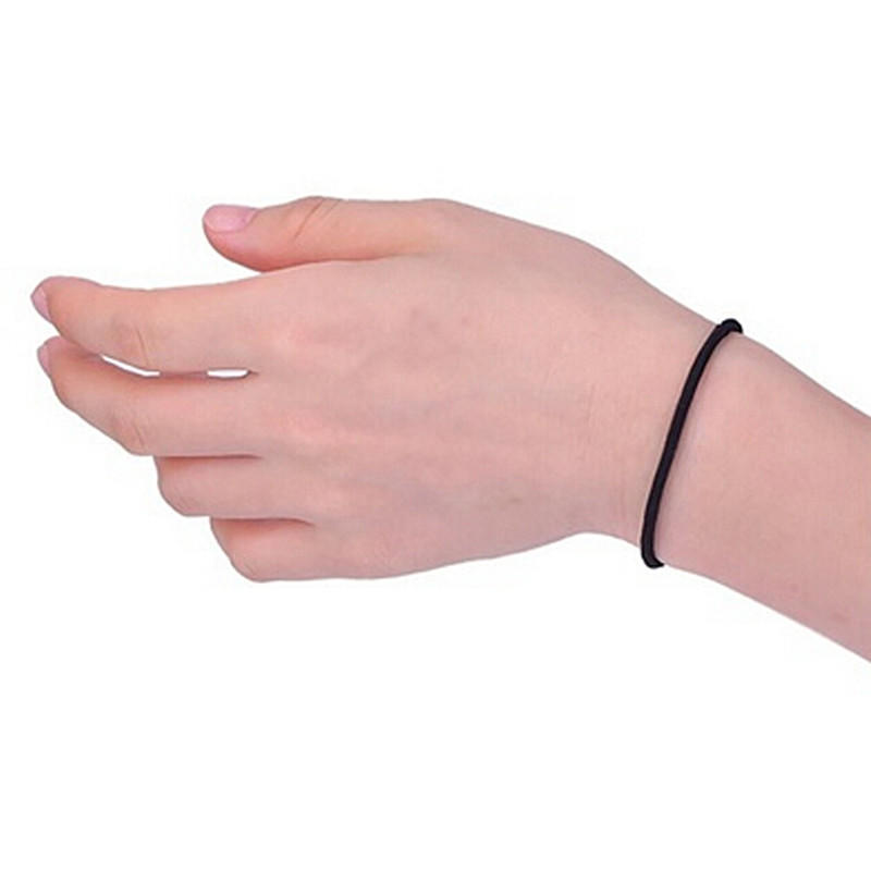 40 Pcsblack Elastic Rope Ring Hairband Women Girls Hair Band Tie Ponytail Holder