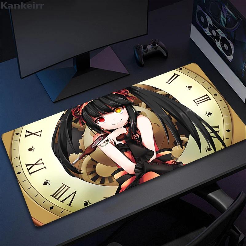 Anime Girl Tokisaki Kurumi Mouse Pad Cartoon Lockedge Large Gaming Pad Computer Gamer Keyboard Desk Mat Mousepad for PC Deskmat