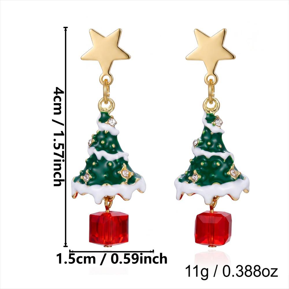 Bell Christmas Earrings Rhinestone Christmas Jewelry Sweet Xmas Drop Dangle Stud New Year