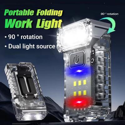 LED Multifunktionale Mini-Taschenlampe Typ-C Wiederaufladbar Kappenclip-Licht Tragbar Stark Magnetisch Outdoor Richtungsweisendes Arbeitslicht
