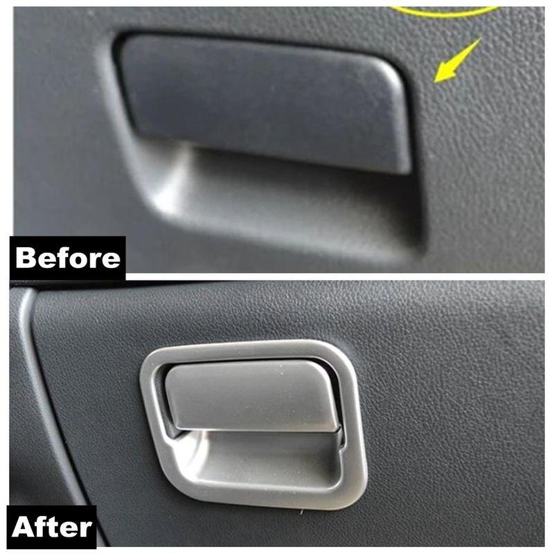 For Mitsubishi Outlander 2016 - Matte / Black Car Interior Copilot Glove Storage Box Handle Sticker Accessories Cover Trim