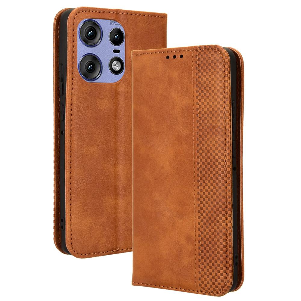 For Motorola Edge 50s Pro 5G/Edge 50 Pro 5G/Edge 50 5G Wallet Case Magnetic Closing Retro PU Leather+TPU Phone Cover