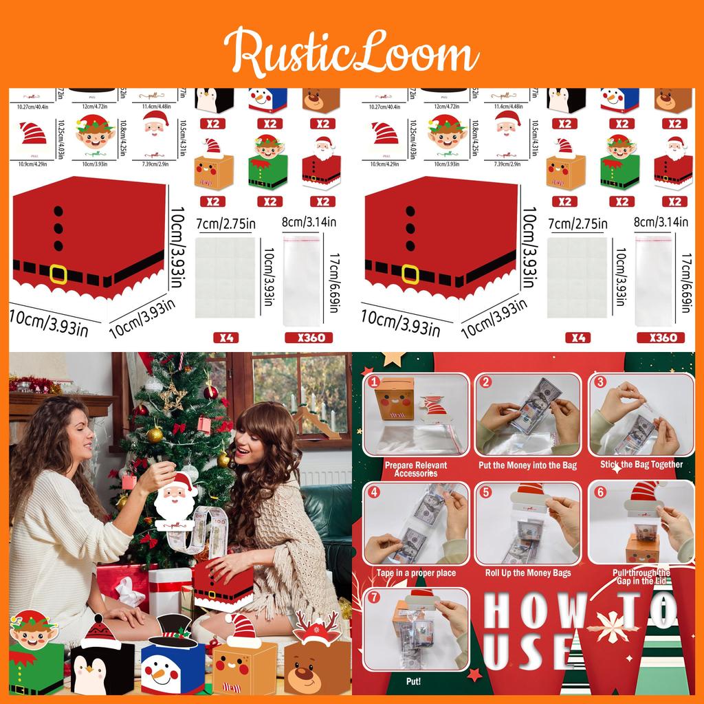 Christmas Holiday Money Pouch Set With Cash Extraction Feature For Festive Gifting