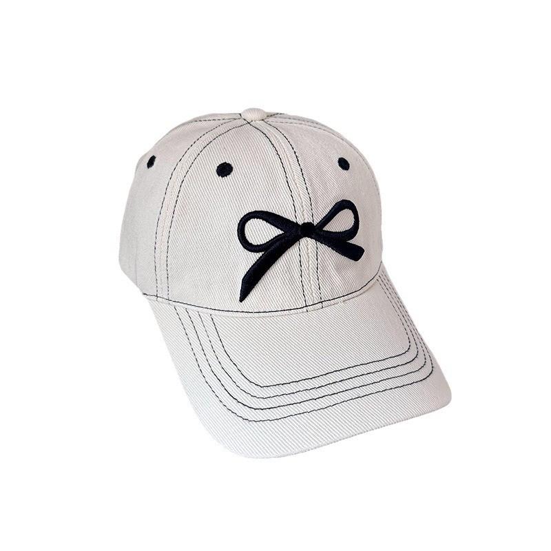 Butterfly Bow Baseball Cap For Women With Wide Brim Sunshade And Breathable Cotton For Summer Style