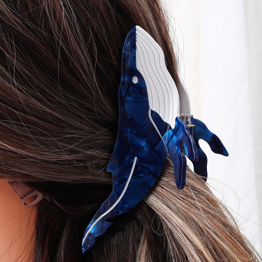Acrylic Whale Hair Clip Elegant Whale Hair Clamp Multifuntional Hairstyle Accessory Suitable for Wedding and Party