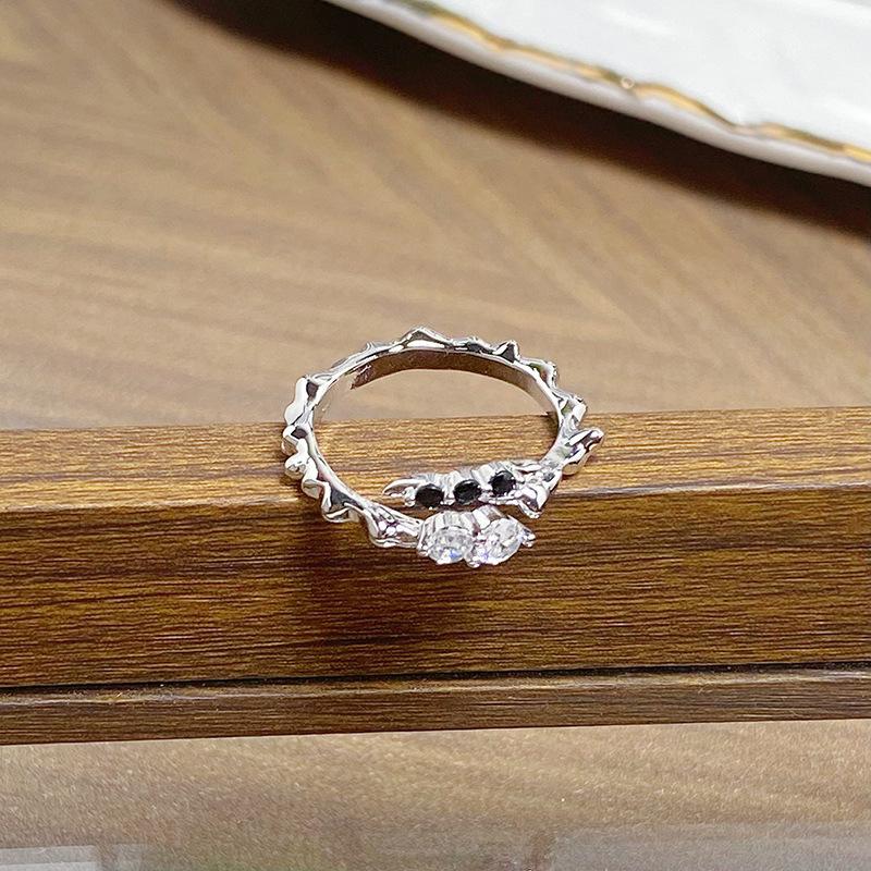 Day Cold Wind Zircon Light Luxury High Sense Open Ring Exquisite Geometric Personality Niche Ring Woman