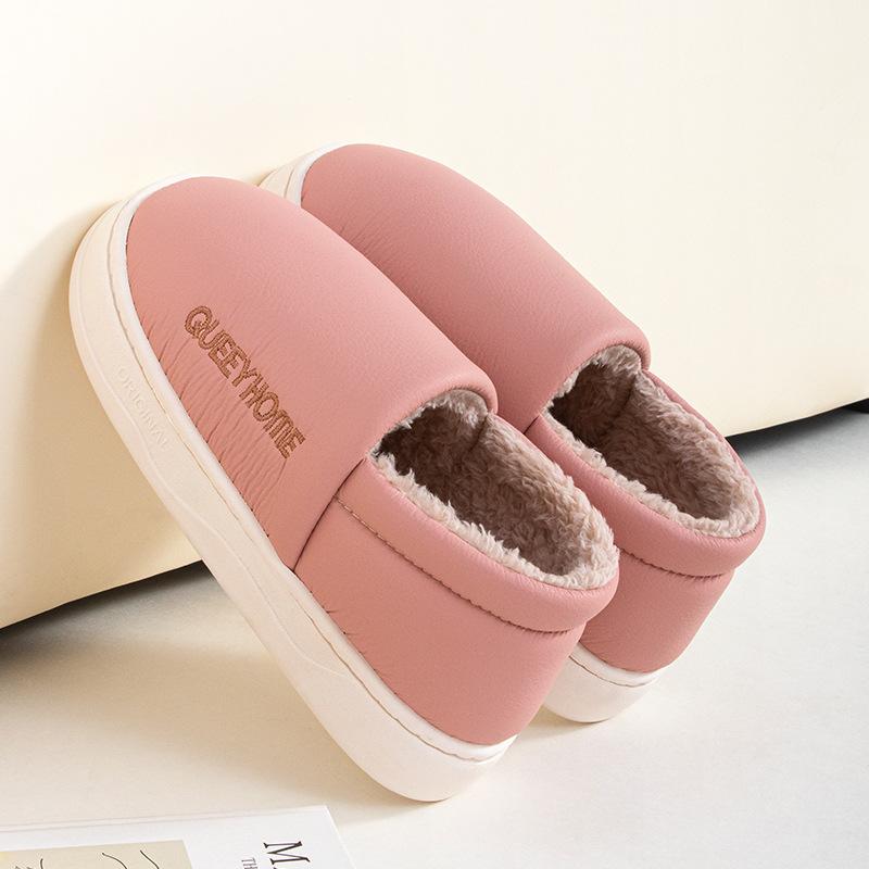 Fashion Waterproof cotton slippers for men anti slip for suitable for home  thick soled cotton slippers for women zapatillas de mujer