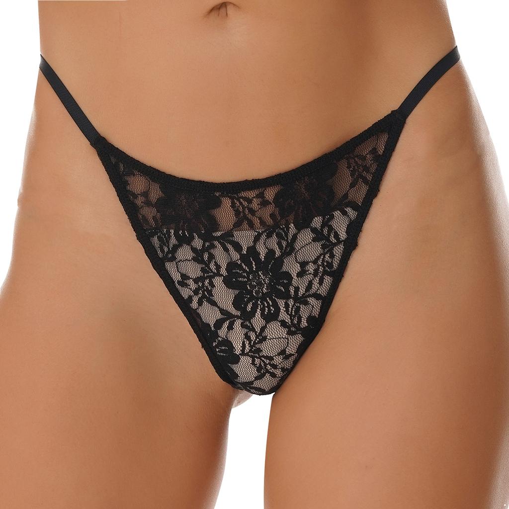 Womens Micro See Through Thong Low Waist Elastic Waistband Sheer Panties Briefs Lingerie Underwear