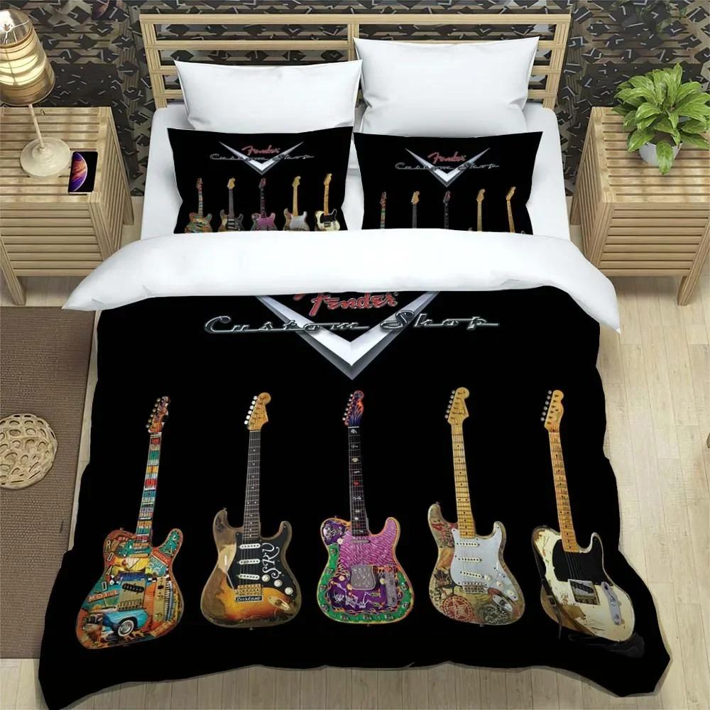 Fender Musik Gitarre Fashion 3D Printed Bedding Queen Bedding Set Customized King Size Bedding Set Soft And Comfortable