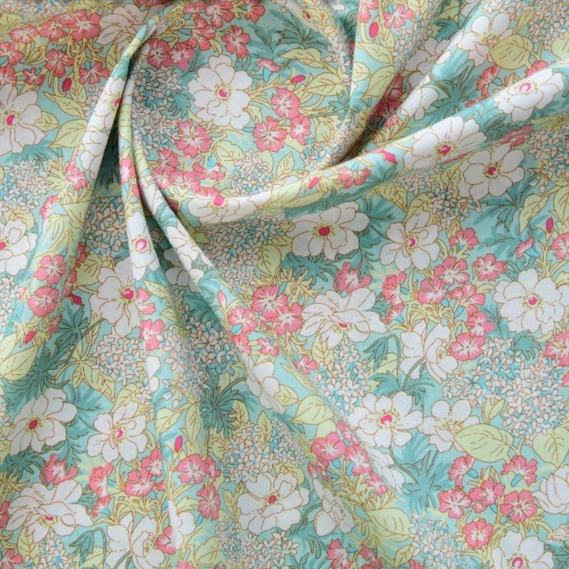 Classics Pastoral Floral Poplin Cotton Fabric DIY Children's Wear Cloth Make Bedding Quilt Decoration Home Sewing Cloth