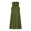 Women's Fashion Color Hooded Buttoned Pocket Sleeveless Casual Loose Dress