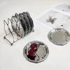 Silver Stainless Steel Cake Tray Round Mirror Surface Dessert Plate for Restaurant Buffet Food Display