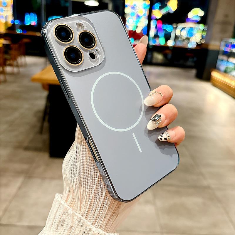 

Applicable To IPhone 16 Mobile Phone Case 15 Electroplating Anti-fall Matte 14 Trendy Magnetic Suction Apple 11 Crystal Lens Film 13 iPhone 11