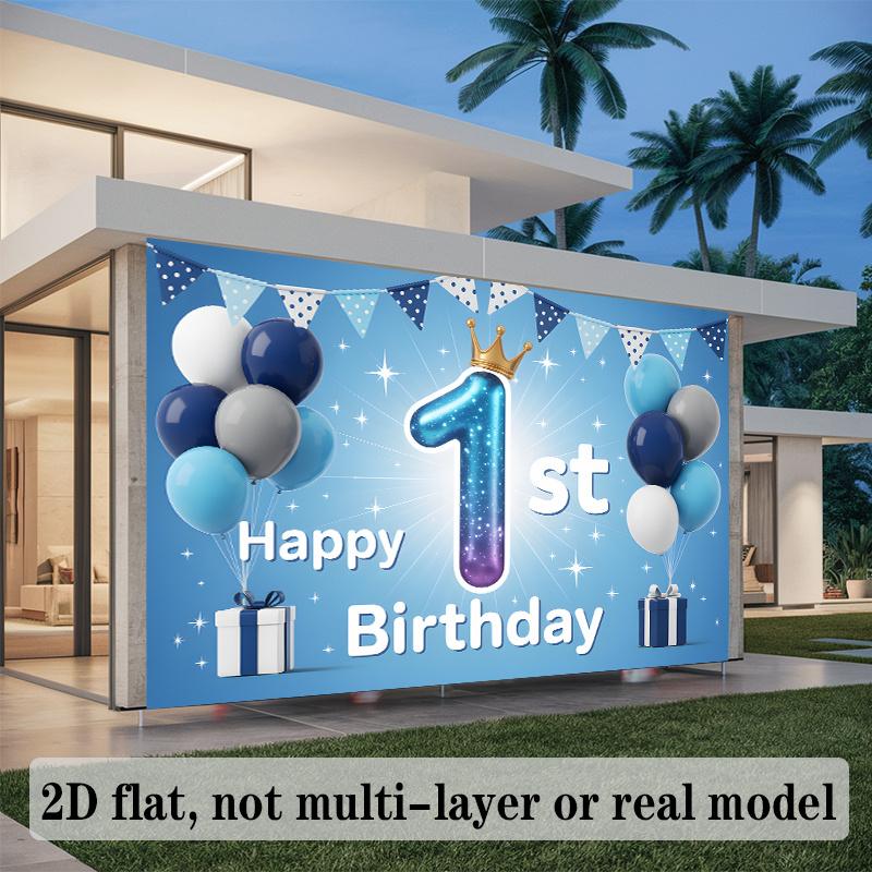 First Birthday Banner, Christmas Halloween Photo Backdrop Wall Decor for Party