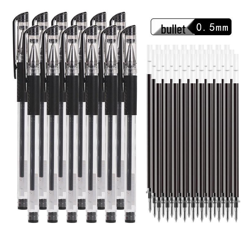 100 Black 0.5mm Water-Based Signature Pens for Office Use - Ballpoint Carbon Writing Pens