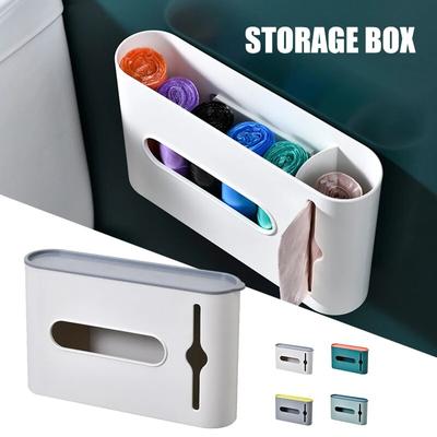 Trash Bags Storage Box Wall Mounted Plastic Garbage Bag Dispenser Waste Bag Holder Organizer For Bathroom Kitchen