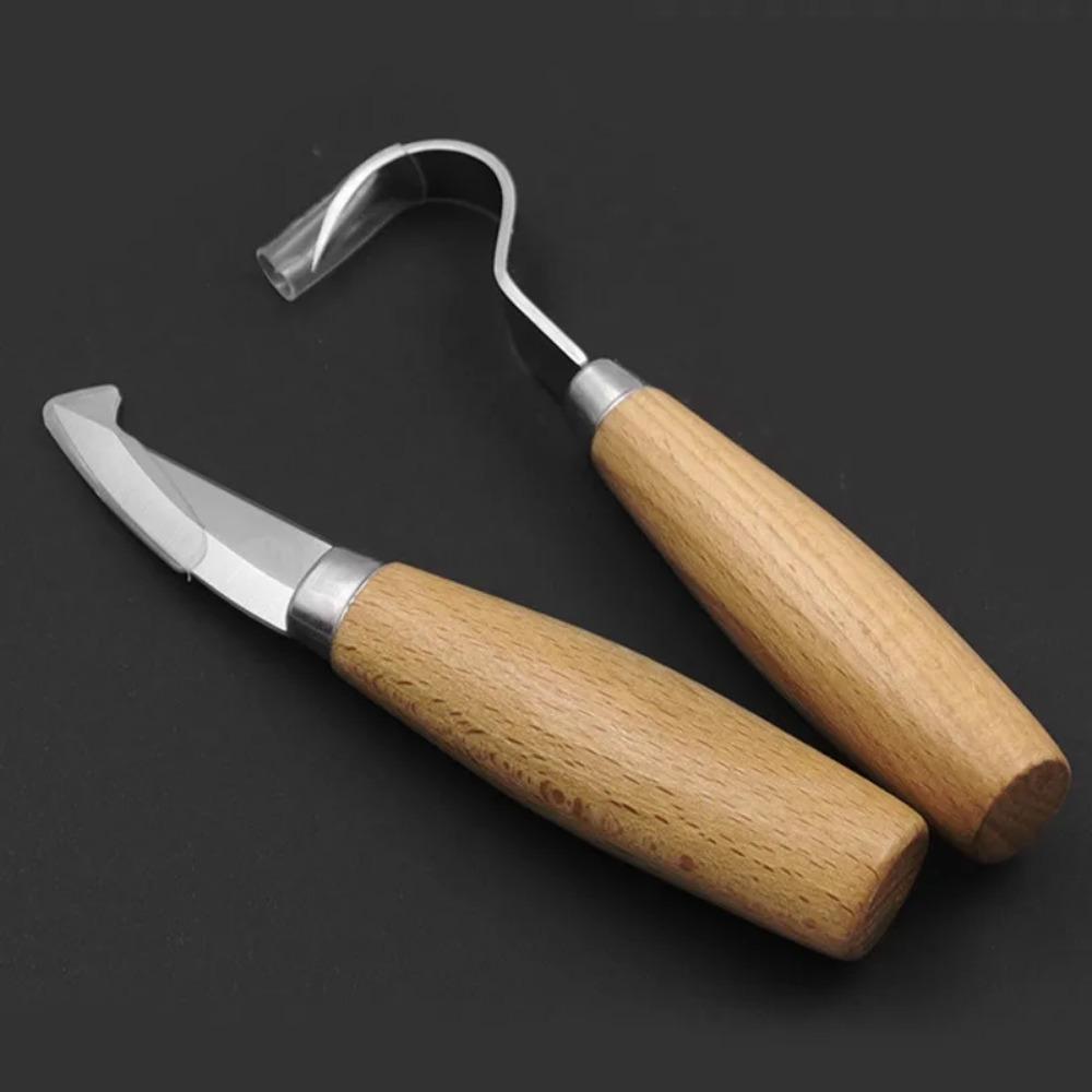 Treskjærekniv Meiselkrok Kniv Utskjæringsverktøy Ergonomisk trebearbeidingsskje Slitesterk skjev nybegynnere Skulpturell profesjonell