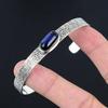 Womens day Deal Oval Natural American Dichoric Glass 925 Silver Bangle Jewelry