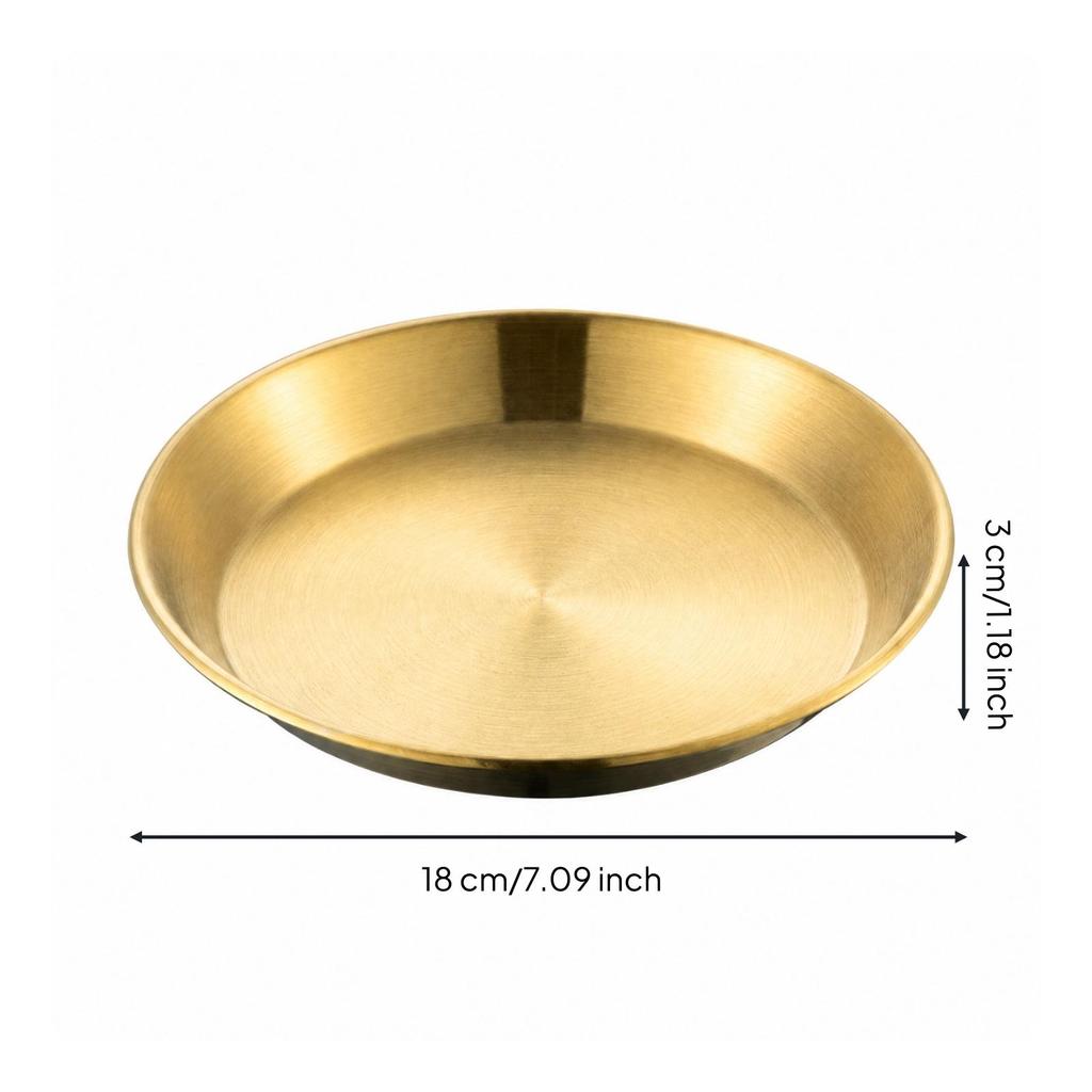 Stainless Steel Pizza Plate Food Safe Dinnerware for Everyday Dining, Catering