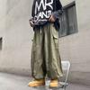 Overalls men's autumn new trendy brand ins multi-pocket loose straight pants couple drawstring casual pants