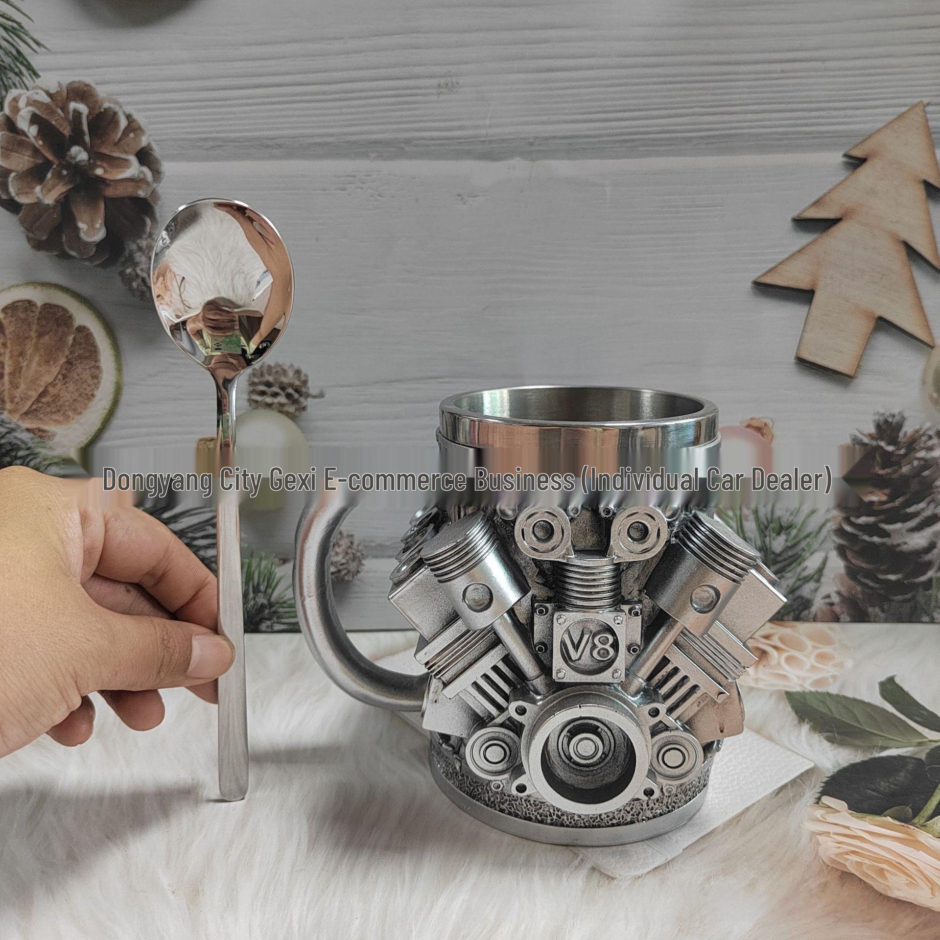 Creative Resin Stainless Steel Cup: Unique Wine, Coffee, and Gift Ornament Design 450ml