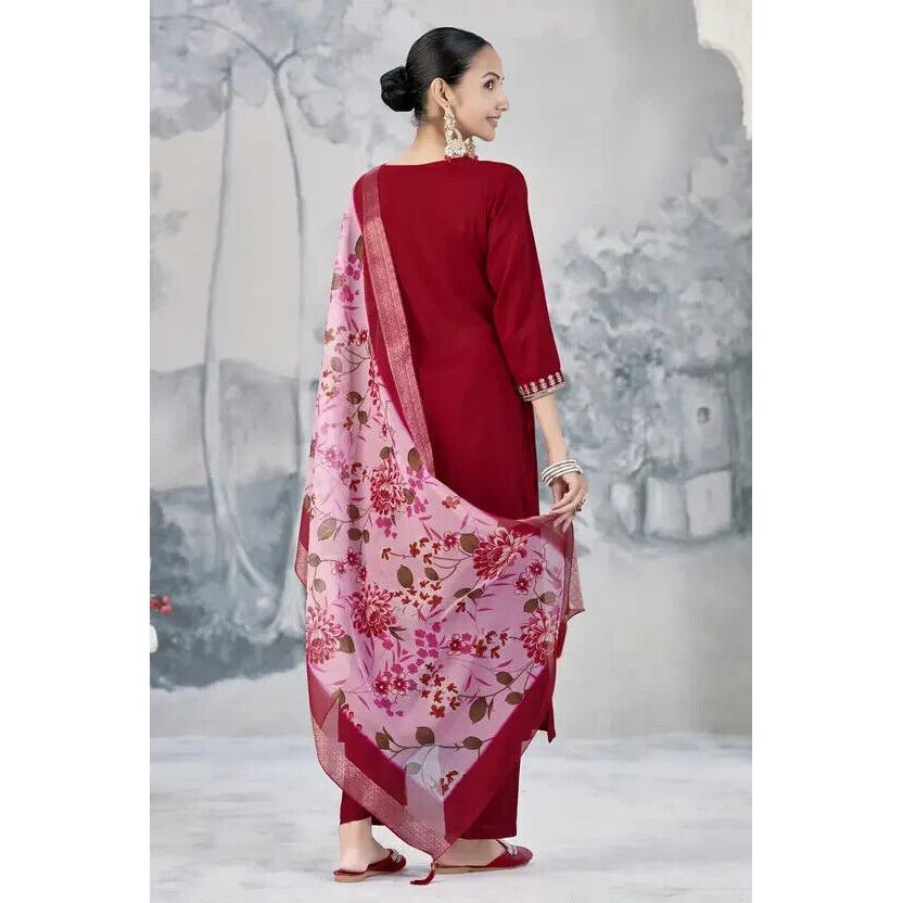 Indisches Damen-Top aus Seidenmischung, Tunika, Kurti, Salwar Kameez, pakistanisches Partykleid, VF-20143