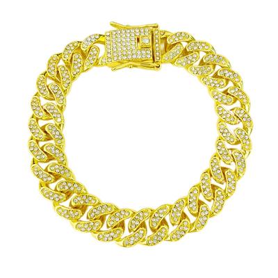 25cm Bling Necklace Gold-Plated Cuban Chain Pet Collar For Cat Dog