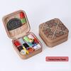 Retro-Style Faux PU Leather Sewing Box with Needle and Thread Set - Portable Household Essential Kit