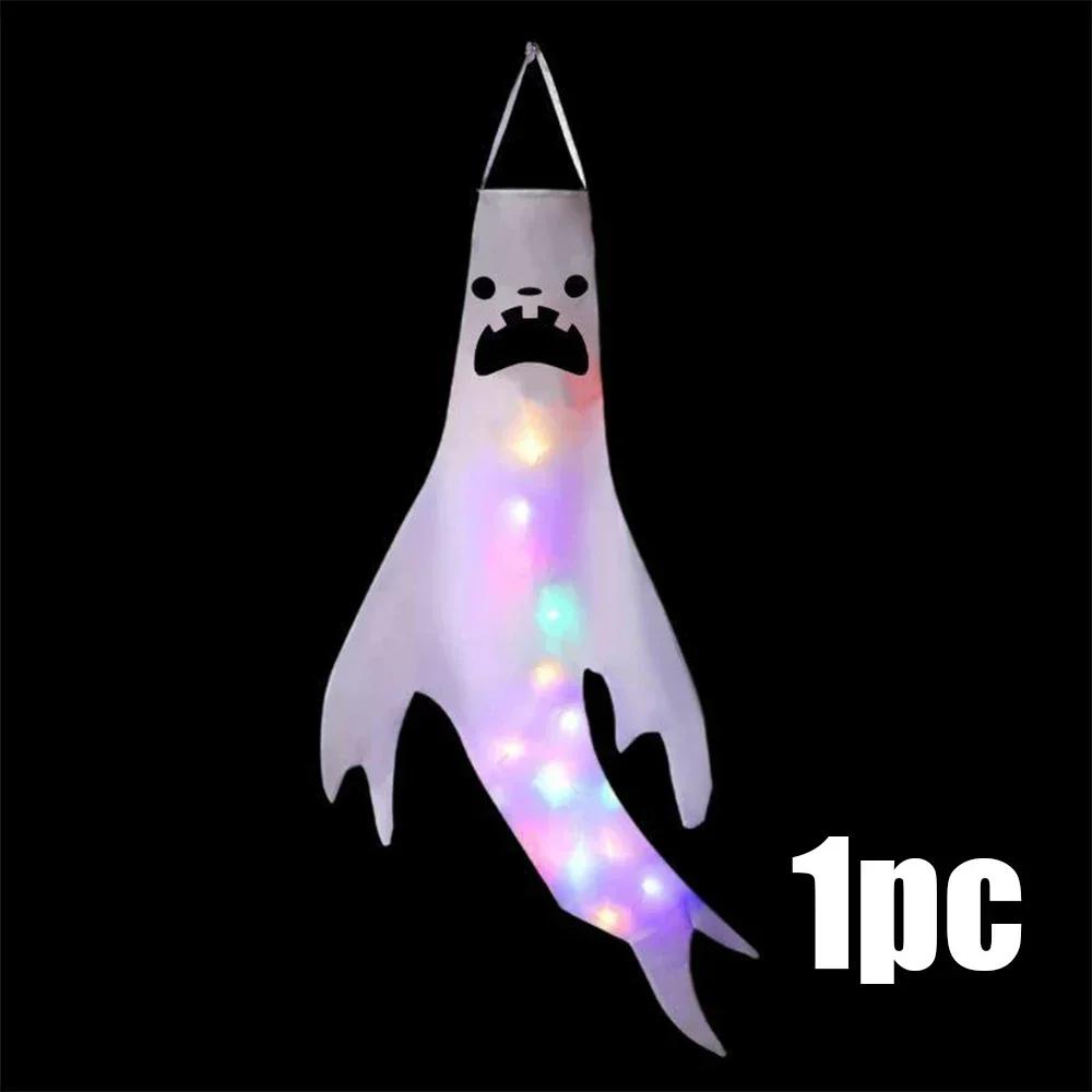 1-4PCS Halloween LED Floating Ghost Decoration Hanging Glowing Figure Prop for Outdoor Yard Haunted House Party Scene Use