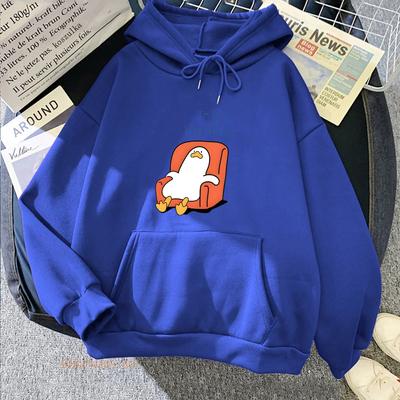 JAG ÄR SJUK ALLT Roliga Anka Tecknad Huvtröjor för Män Casual Sweatshirts för Kvinnor Vinterfleece Harajuku Plus Size Street Huvtröja
