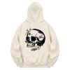 Khc0190 Skull Art Fleece-Lined Hoodie Cream