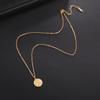 Map Global Shapes Corrode Circular Pendant Necklaces for Women Men Stainless Steel Women's Jewelry Accessories Christmas Gifts