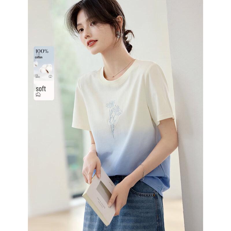 XWI Women s Gradient Print Dip-Dye T-Shirt M
