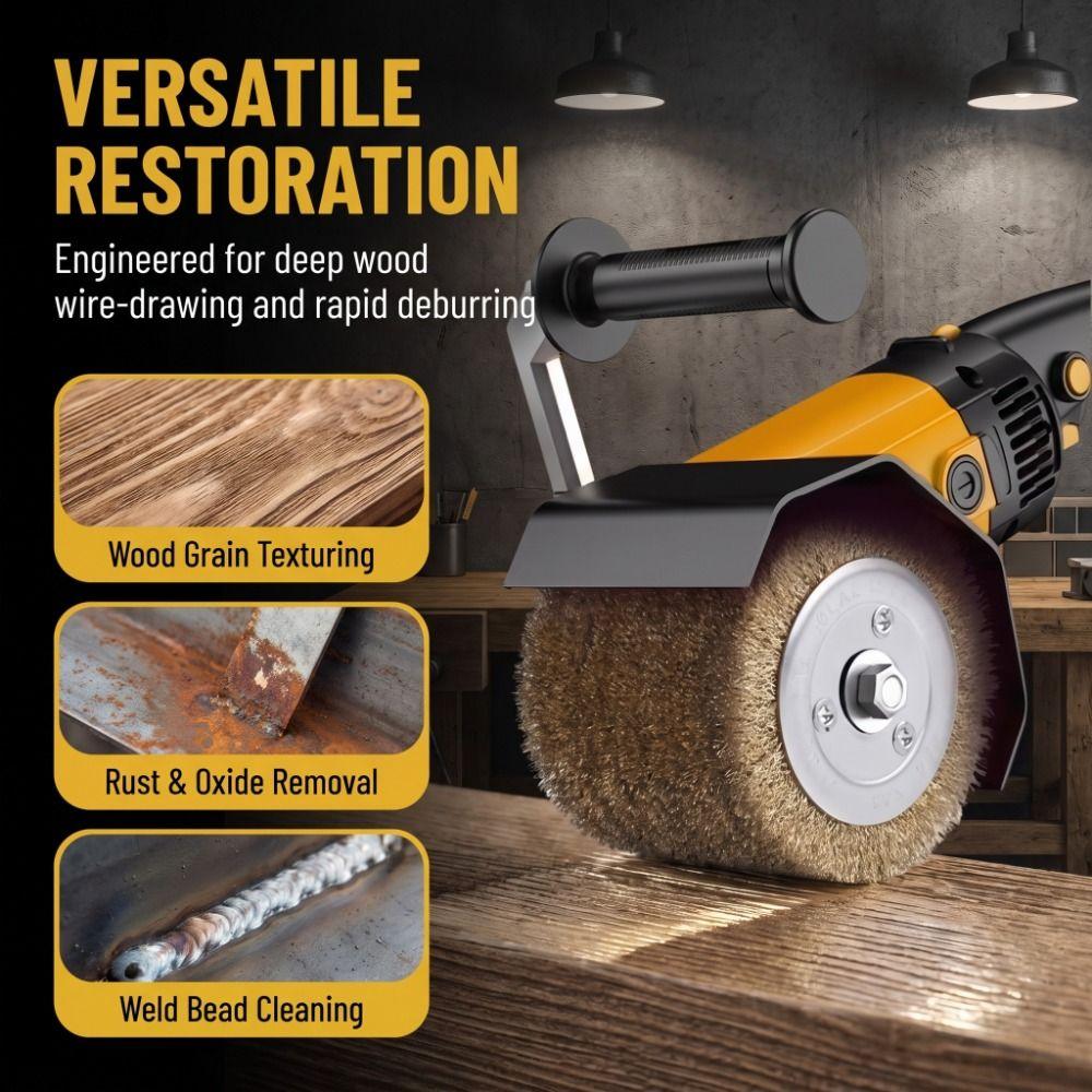 Copper Coated Steel Wire Wire Brush Wheel Steel Wire Roller Metal Polishing Wheel  Paint Removal