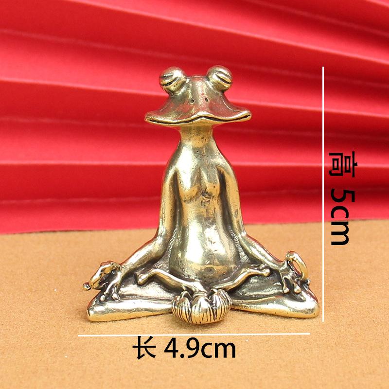 Backflow incense burner Pure brass incense burner Frog lotus pure copper desktop creative ornament Aromatherapy burner Home incense burner