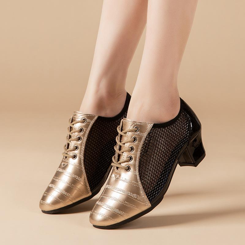 Sneakers Latin Dance Shoes For Women Embossed Two Tone Soft Sole Cha Rumba Latin dance Jazz Dance Shoes For women