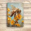 Metall Wandkunst Vintage Biene und Blumen Poster, Wohnzimmer Heimdekor