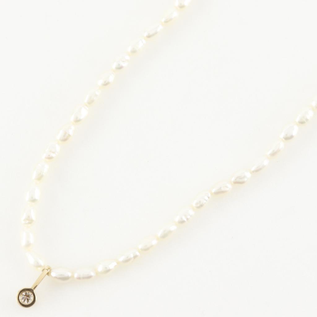 TASAKI Pearl Necklace Pearl/K18 Yellow Gold/diamond 8.3g Women Used