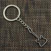 Fashion Hollow Guitar 40x17mm Pendant 30mm Key Ring Metal Chain Bronze   Men Car Gift Souvenirs Keychain