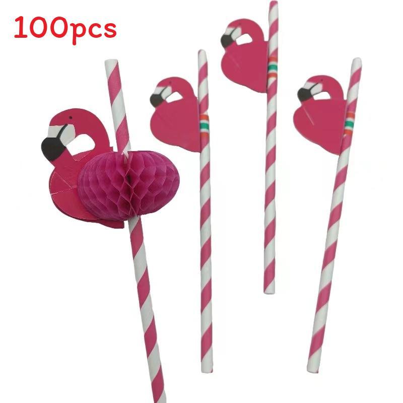 Degradable Pineapple Pattern Paper Straw For Party Drinks And Cake Decor