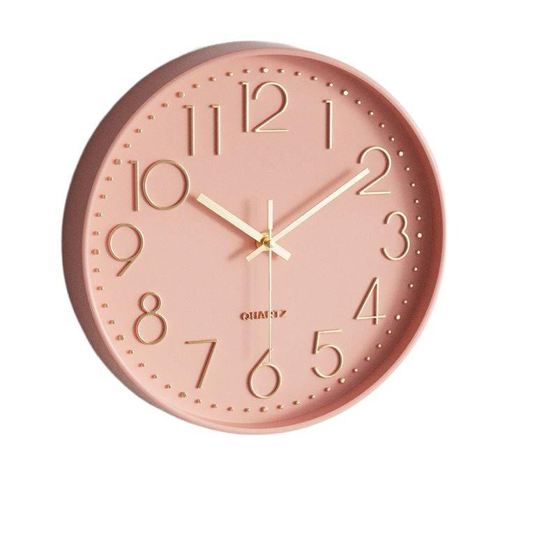 Modern Round Quartz Wall Clock With Silent Motion For Living Room Decor