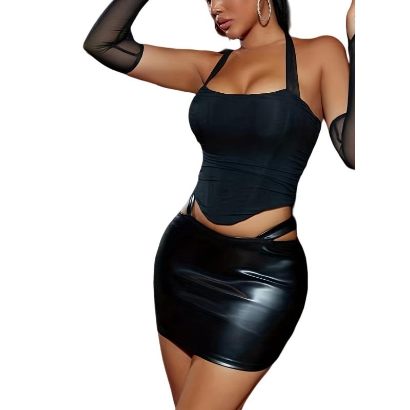 Women Solid Color Mesh Lace Up Boned Corset Top Sexy Slimming Shapewear Bustier
