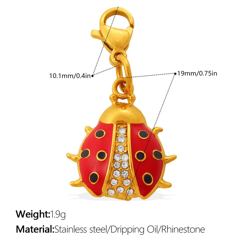 Retro Style Enamel Ladybug Butterfly Insect Series Lobster Buckle Pendant Does Not Fade Diy Accessories