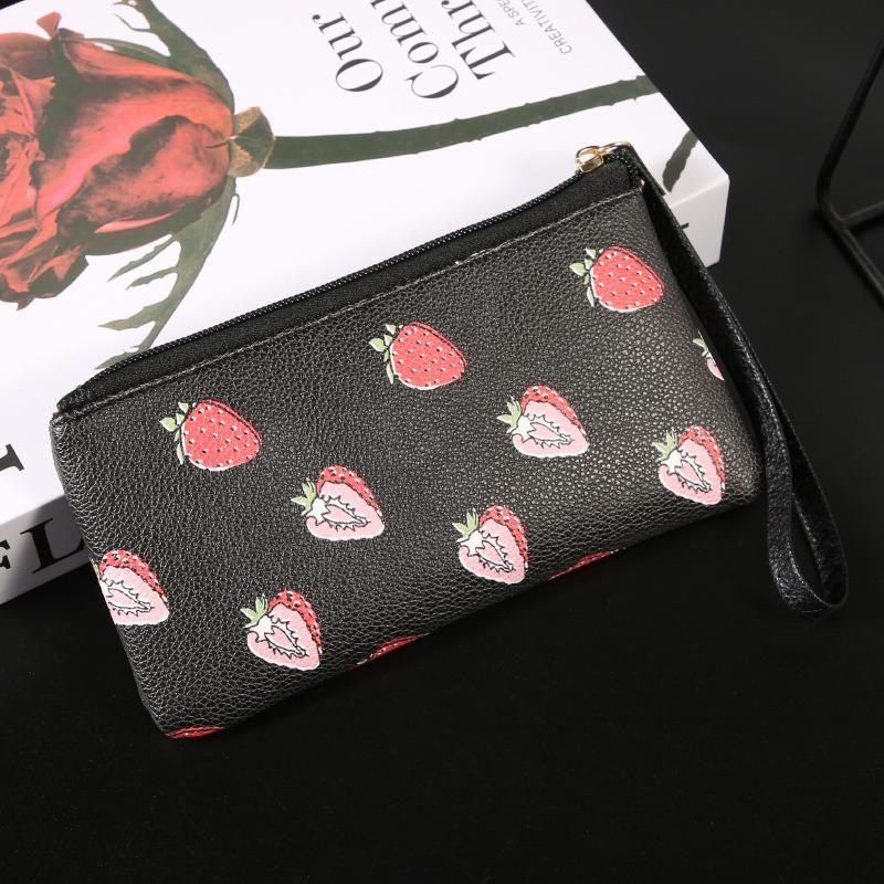 Retro Zipper Wallet High Quality Strawberry Storage Bag Cherry Coin Purse Portable Women'S Wallet For Vintage Clothing Handbag